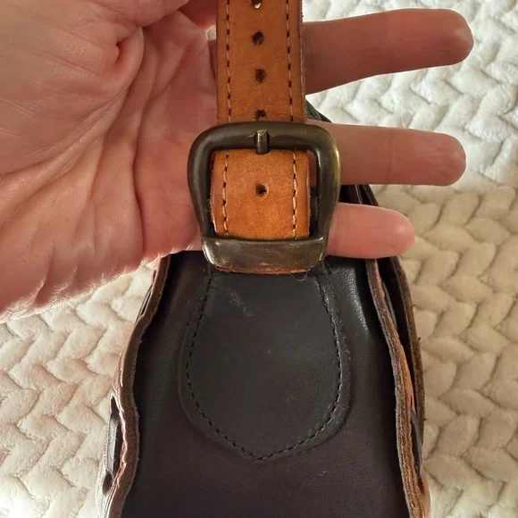 Bohemian Tooled Mexican Leather Crossbody Bag - Picture 7 of 11